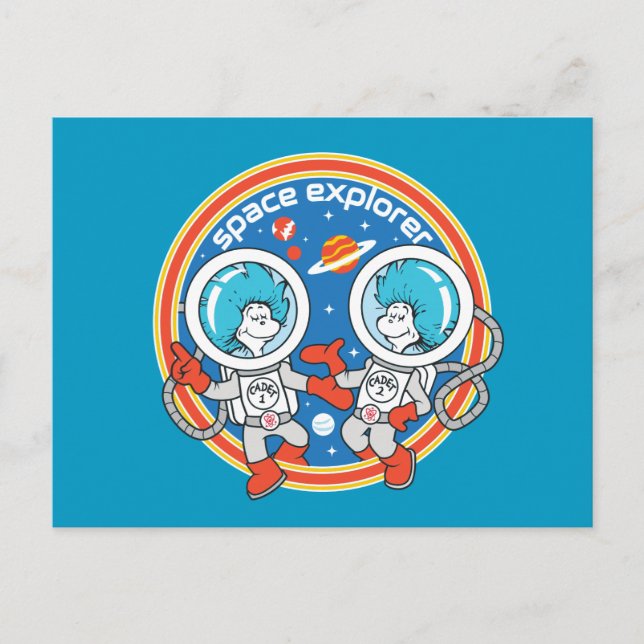 Dr Seuss | Kadet 1 Kadet 2 Space Explorer Vykort (Framsida)