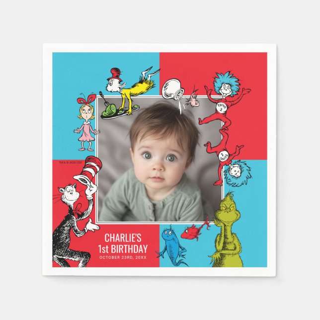 Dr. Seuss - Karaktärer | Barnkalas Pappersservett (Framsidan)