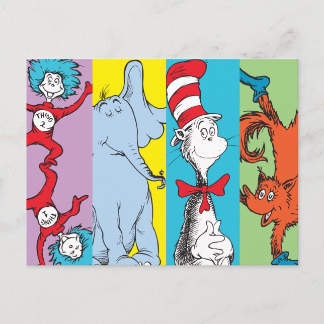 Dr. Seuss | Karaktärssnitt Vykort (Framsida)