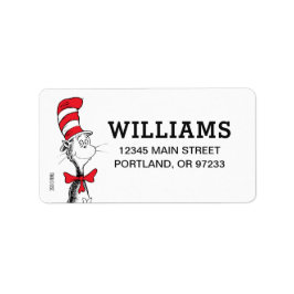 Dr Seuss | Katt i Hat Adressetikett