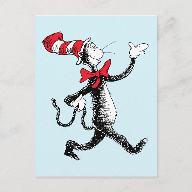 Dr Seuss | Katt i Hat Cat Walk Vykort (Framsida)