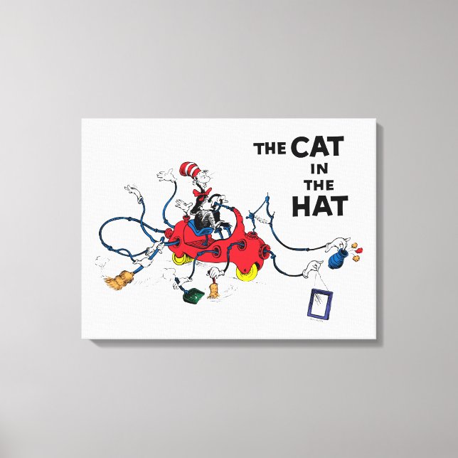 Dr Seuss | Katt i Hat Cleans Up Canvastryck (Framsida)