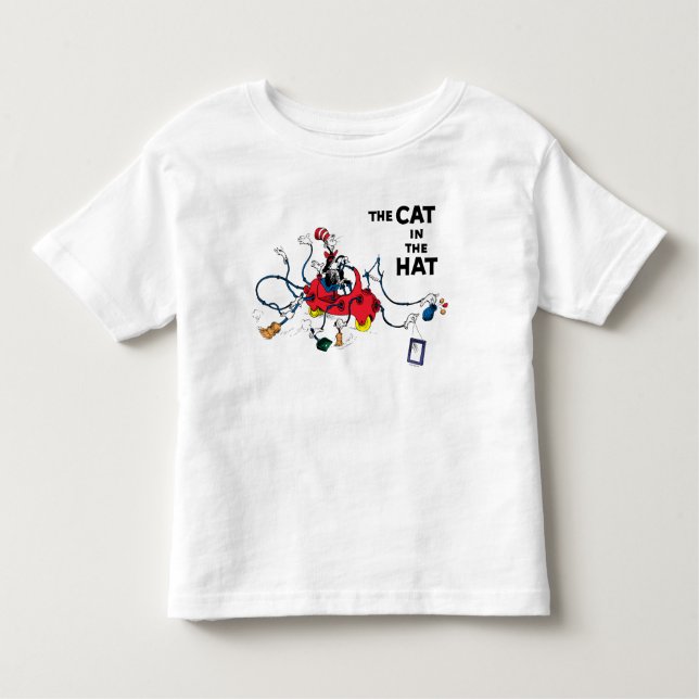 Dr Seuss | Katt i Hat Cleans Up T Shirt (Framsida)