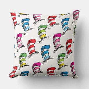 Dr Seuss Katt i Hat Colorful Hat Patter Kudde