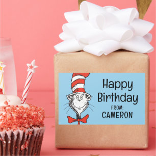 Dr Seuss   Katt i Hat Head - Vintage Rektangulärt Klistermärke