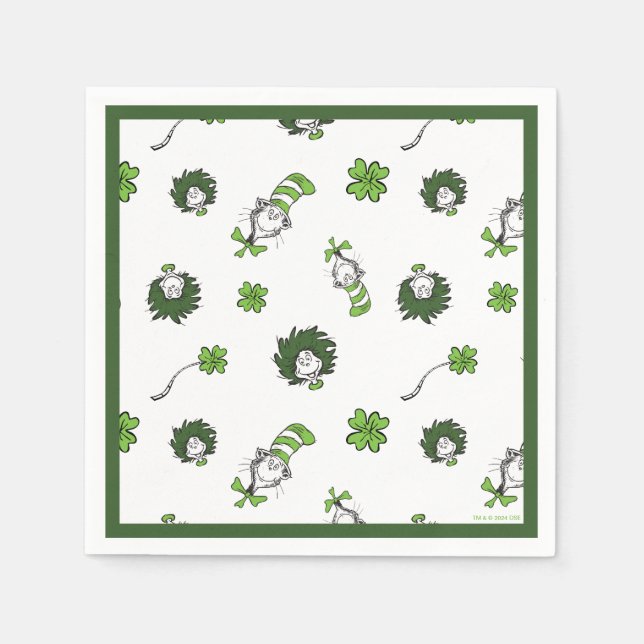Dr Seuss | Katt i Hat Klöver Mönster Pappersservett (Framsidan)
