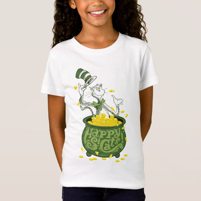 Dr Seuss | Katt i Hat - Lycklig St. Cat's! Tee (Framsida)