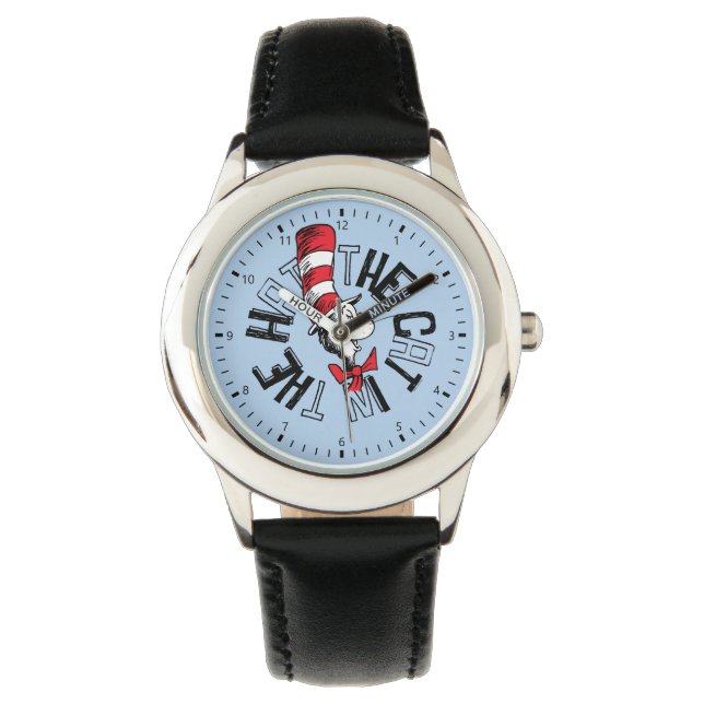 Dr Seuss | Katt i Hat Round Art Armbandsur (Framsida)
