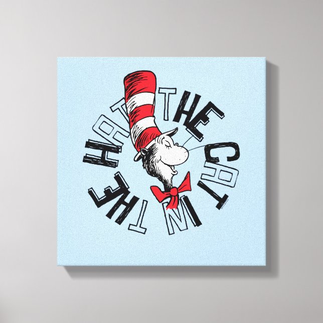 Dr Seuss | Katt i Hat Round Art Canvastryck (Framsida)