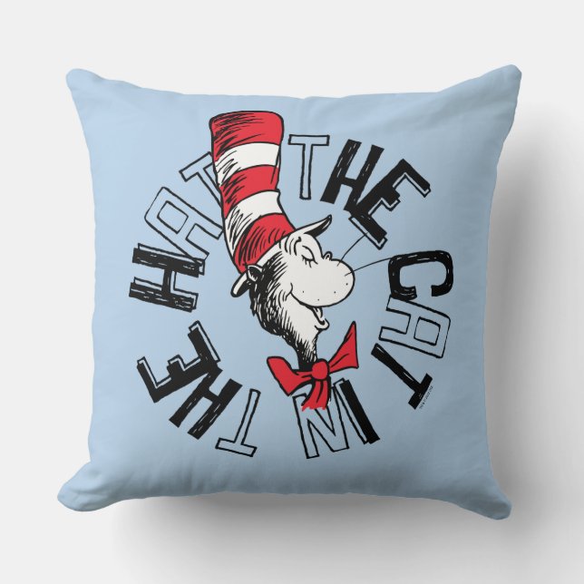 Dr Seuss | Katt i Hat Round Art Kudde (Framsida)