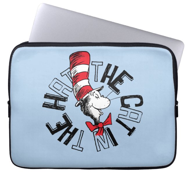 Dr Seuss | Katt i Hat Round Art Laptop Fodral (Framsidan)