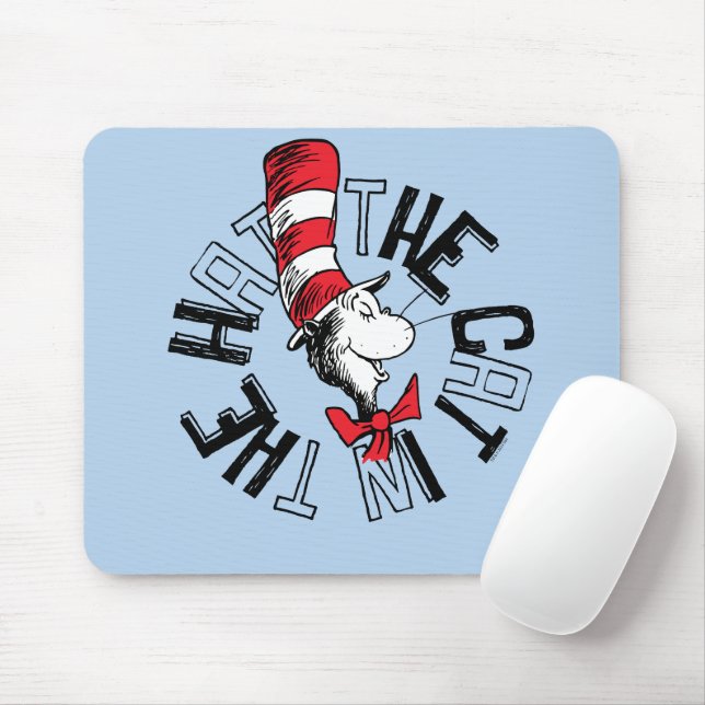 Dr Seuss | Katt i Hat Round Art Musmatta (Med mus)