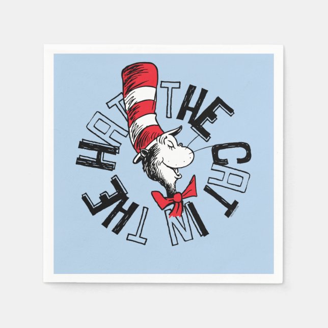 Dr Seuss | Katt i Hat Round Art Pappersservett (Framsidan)
