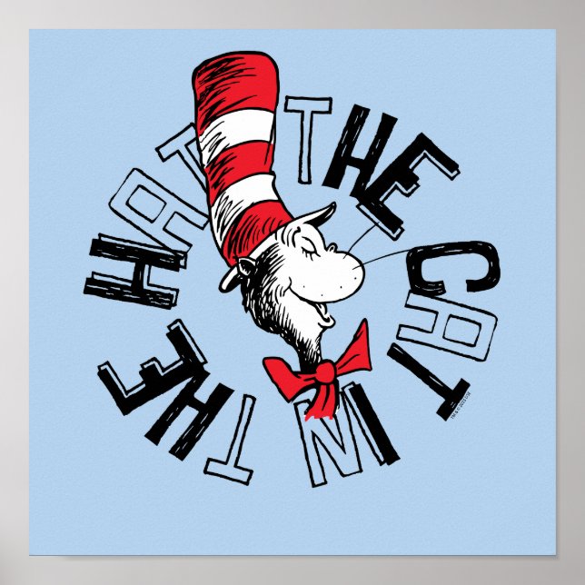 Dr Seuss | Katt i Hat Round Art Poster (Framsidan)