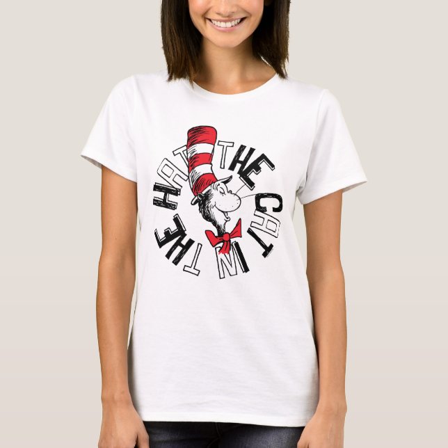 Dr Seuss | Katt i Hat Round Art T Shirt (Framsida)