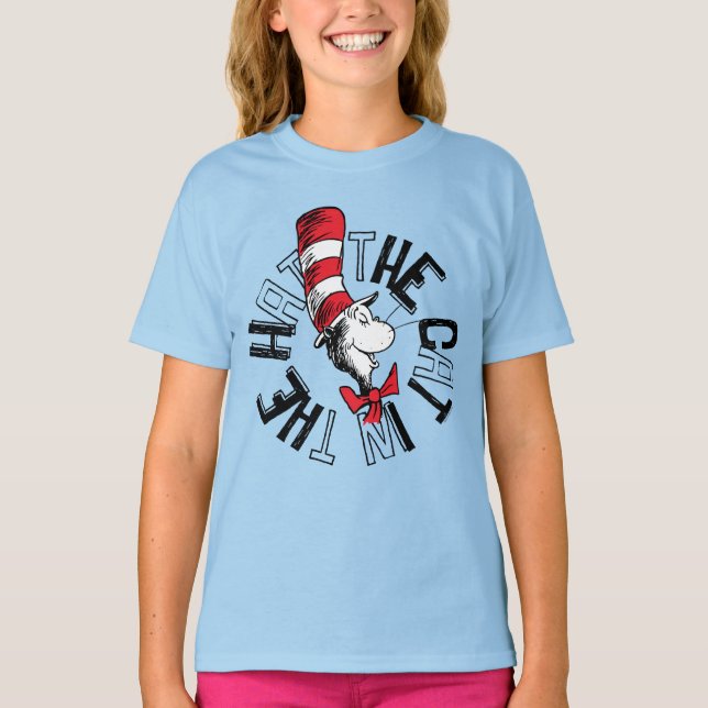 Dr Seuss | Katt i Hat Round Art T Shirt (Framsida)