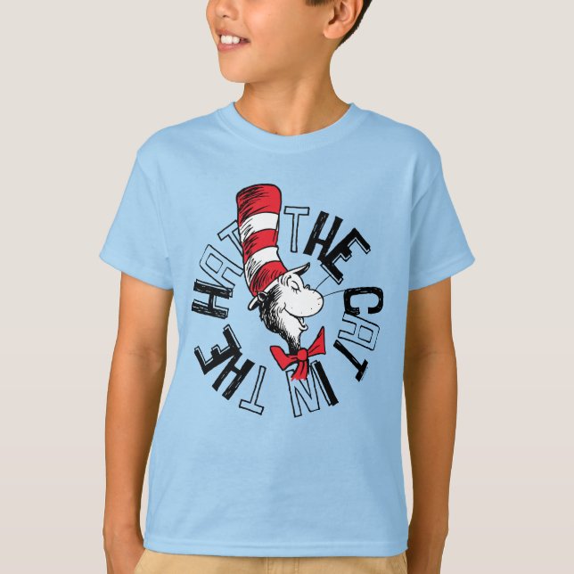 Dr Seuss | Katt i Hat Round Art T Shirt (Framsida)