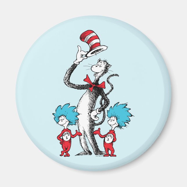 Dr Seuss | Katt i Hat, Sak One och Sak 2 Magnet (Framsidan)