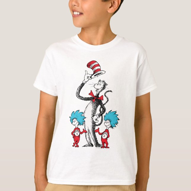 Dr Seuss | Katt i Hat, Sak One och Sak 2 T Shirt (Framsida)