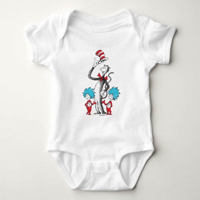 Dr Seuss | Katt i Hat, Sak One och Sak 2 T Shirt (Framsida)