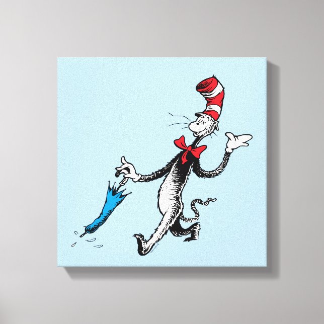 Dr Seuss | Katt i Hat Umbrella Walk Canvastryck (Framsida)