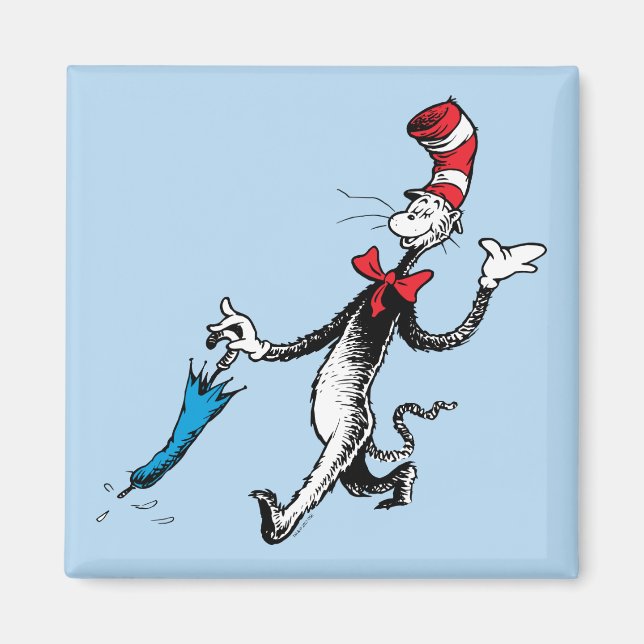 Dr Seuss | Katt i Hat Umbrella Walk Magnet (Framsidan)