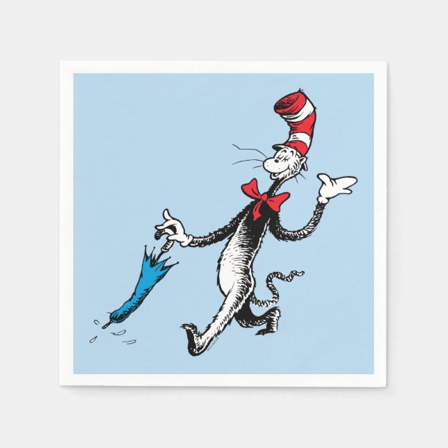 Dr Seuss | Katt i Hat Umbrella Walk Pappersservett (Framsidan)