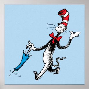 Dr Seuss   Katt i Hat Umbrella Walk Poster