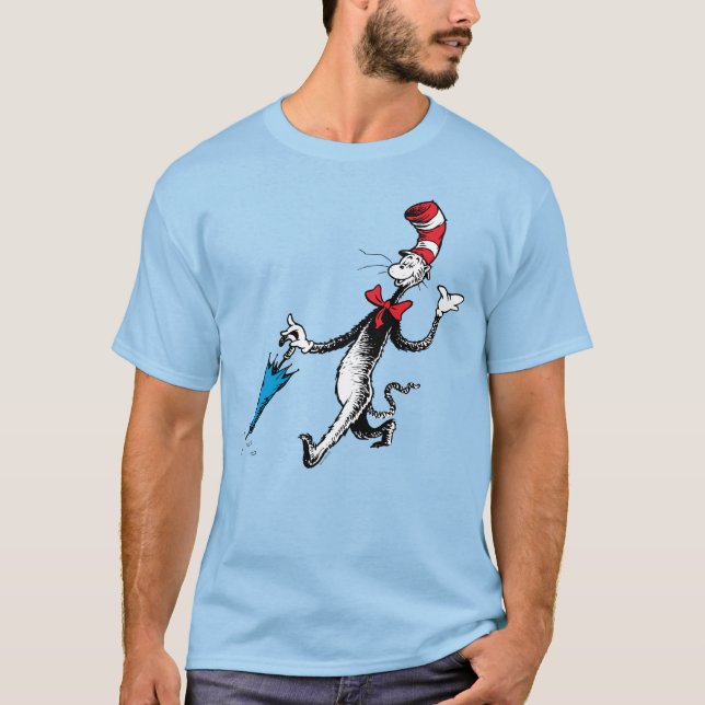 Dr Seuss | Katt i Hat Umbrella Walk T Shirt (Framsida)