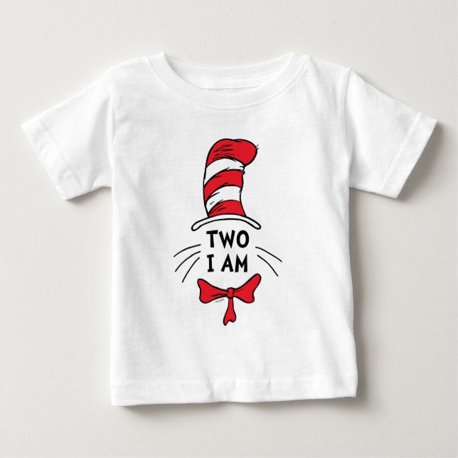 Dr Seuss | Katt i hatt - Två jag är födelsedag T Shirt (Framsida)