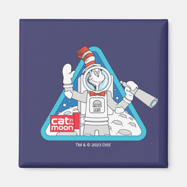Dr Seuss | Katt i Rymden-grafiken Måne Magnet (Framsidan)