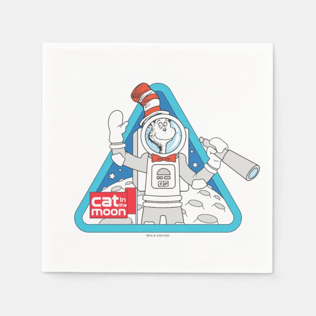 Dr Seuss | Katt i Rymden-grafiken Måne Pappersservett (Framsidan)
