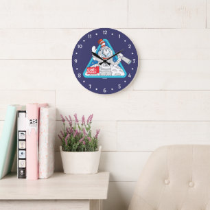 Dr Seuss Katt i Rymden-grafiken Måne Stor Klocka