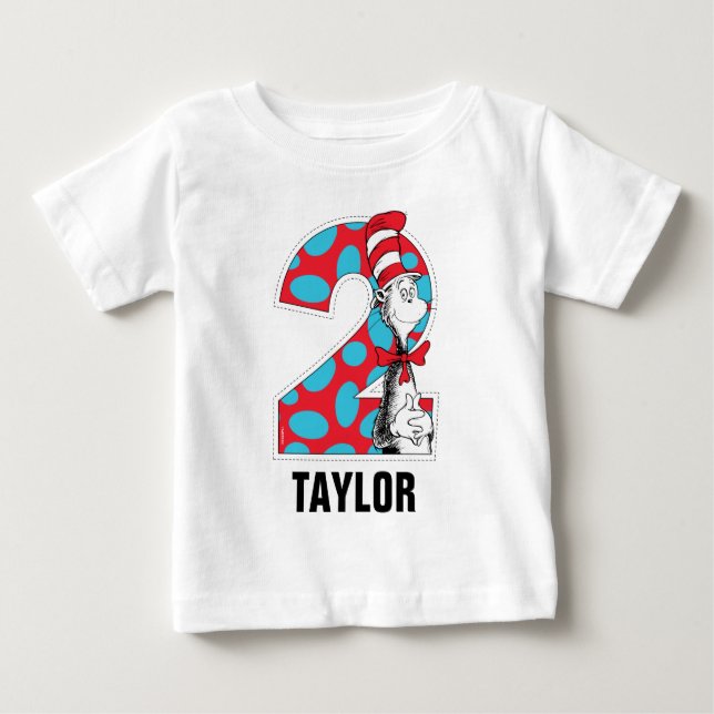 Dr Seuss | Katt på Hat 2:a födelsedagen T-shirt (Framsida)