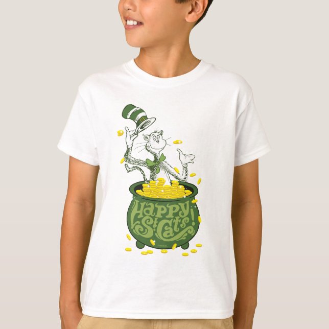 Dr Seuss | Katten i Hat-Lycklig St. Cat's! T Shirt (Framsida)