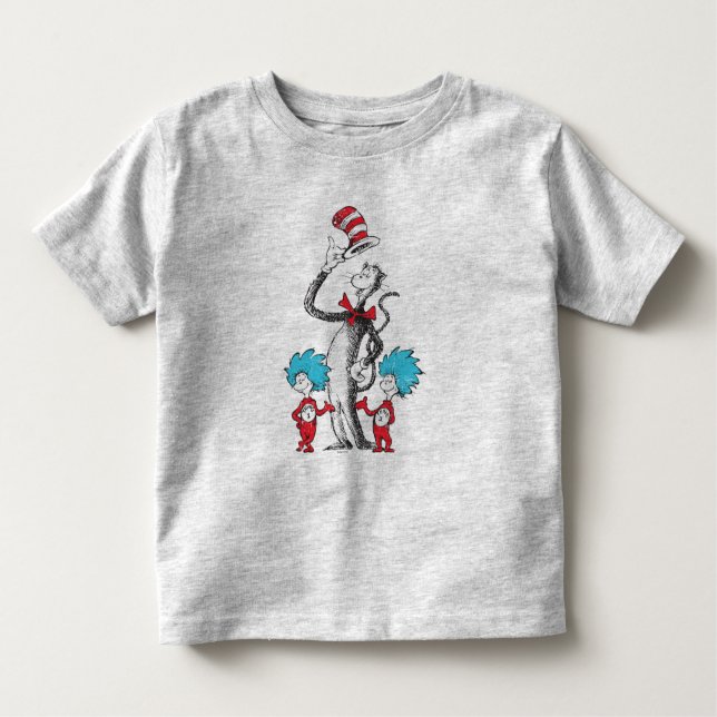 Dr Seuss | Katten i Hat, Sak 1 och Sak 2 Tee Shirt (Framsida)