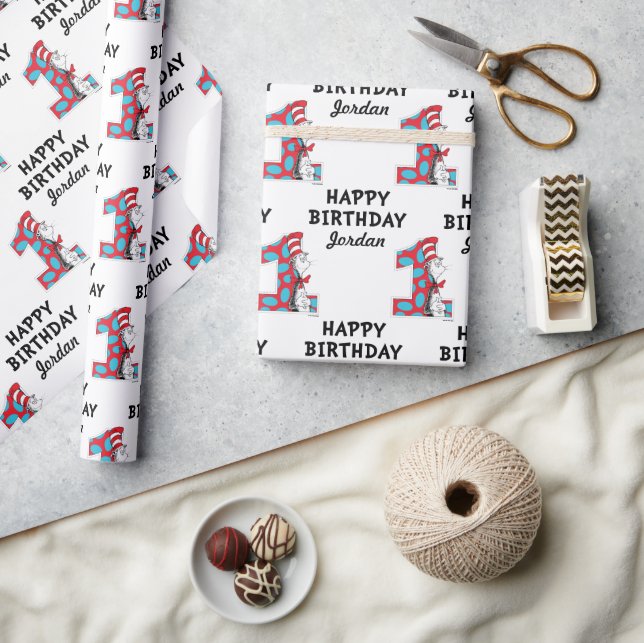 Dr. Seuss | Katten i hatten 1-årsdag Presentpapper (Hantverk)