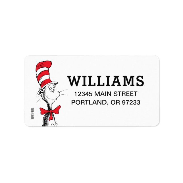 Dr. Seuss | Katten i hatten Adressetikett (Framsidan)