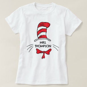 Dr. Seuss Katten i hatten Anpassat lärarens namn T Shirt