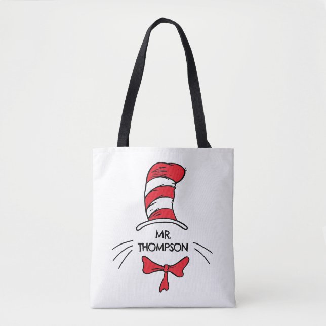 Dr. Seuss | Katten i hatten Anpassat lärarnamn Tygkasse (Framsida)