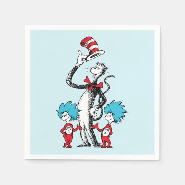 Dr. Seuss | Katten i hatten, Ett och Två Pappersservett (Framsidan)