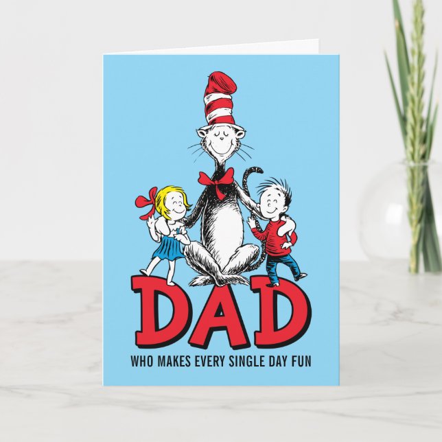 Dr. Seuss Katten i hatten Fars dag Kort (Framsida)