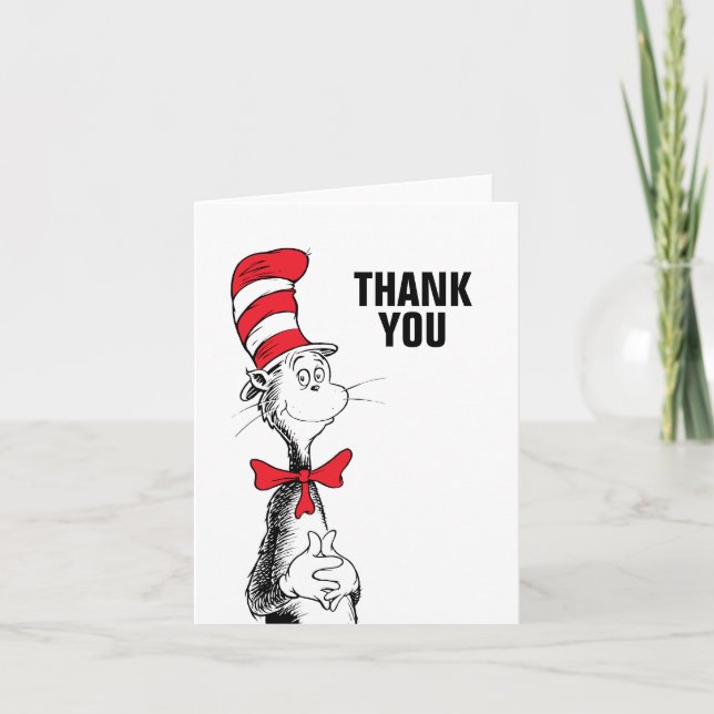 Dr. Seuss | Katten i hatten födelsedags tack Kort (Framsida)