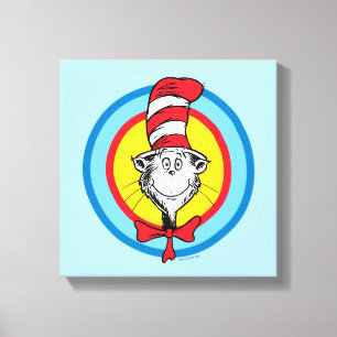 Dr. Seuss   Katten i hatten-huvud-grafik Canvastryck