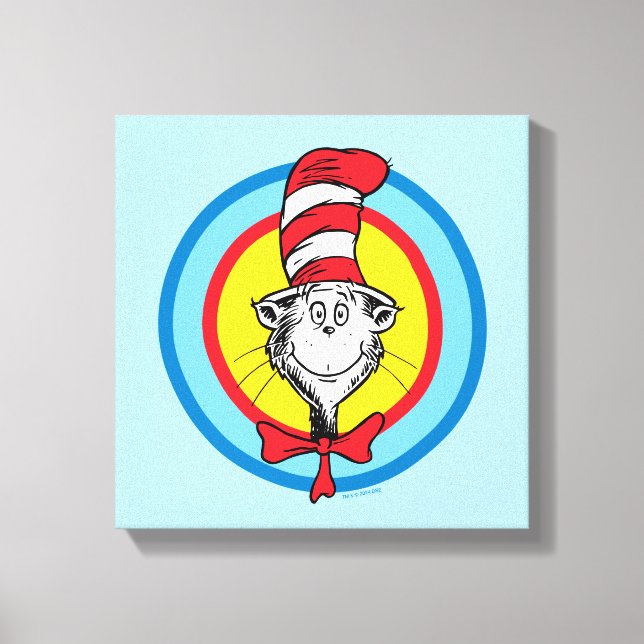 Dr. Seuss | Katten i hatten-huvud-grafik Canvastryck (Framsida)
