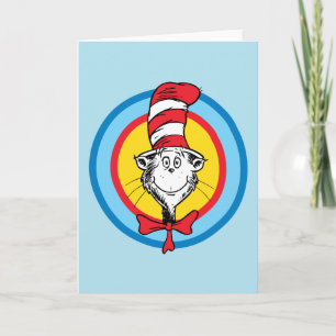Dr. Seuss Katten i hatten-huvud-grafik Kort