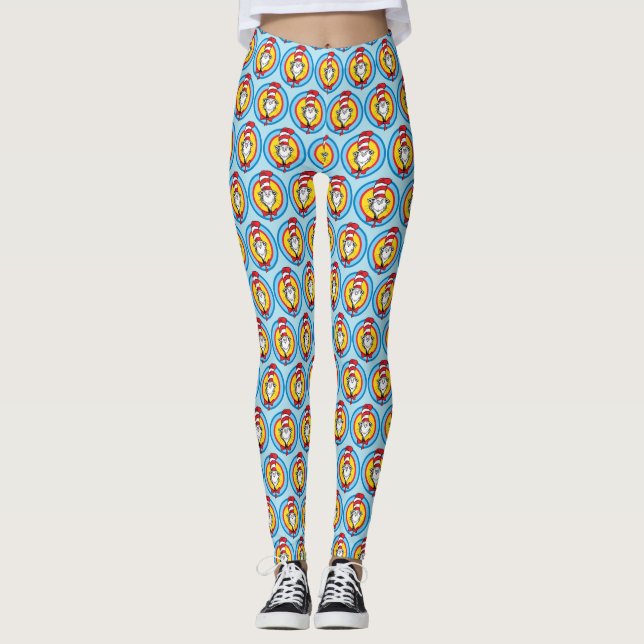 Dr. Seuss | Katten i hatten-huvud-grafik Leggings (Framsida)