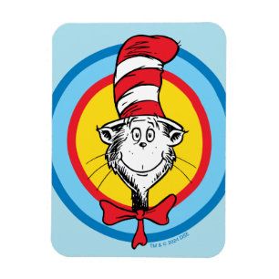 Dr. Seuss Katten i hatten-huvud grafik Magnet