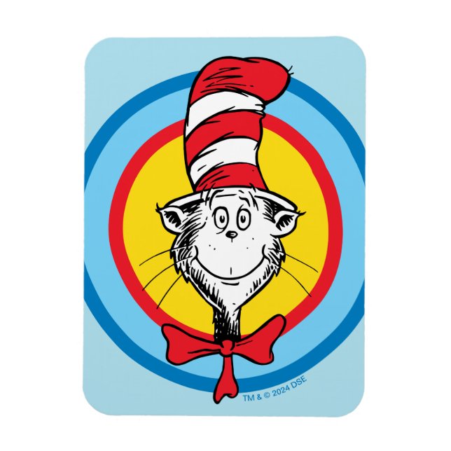 Dr. Seuss | Katten i hatten-huvud grafik Magnet (Vertikal)