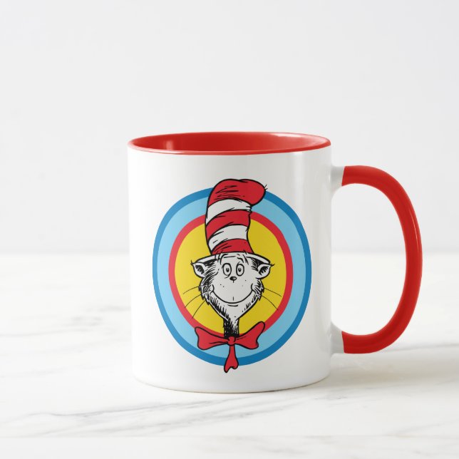 Dr. Seuss | Katten i hatten-huvud-grafik Mugg (Höger)